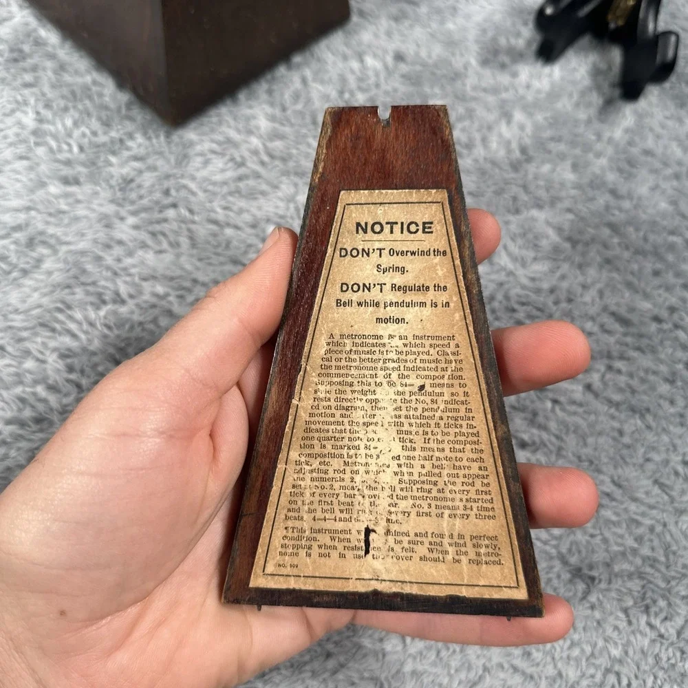 Antique Seth Thomas Wood Wind Up Metronome De Maelzel Working Condition